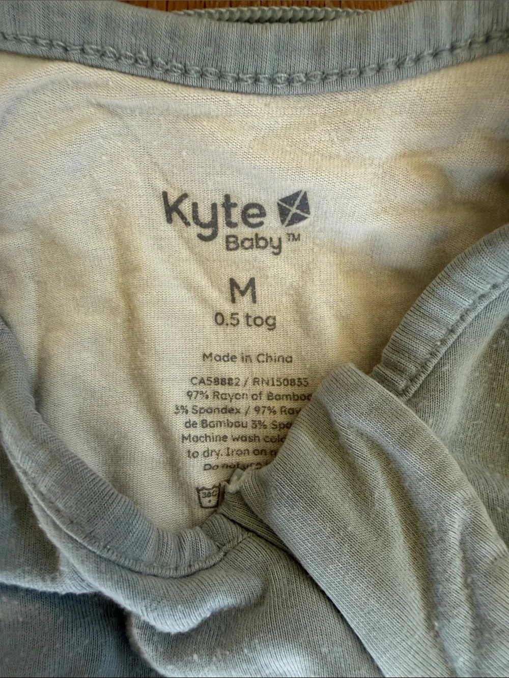 Kyte BABY Pale Blue Zip Sleep Sack Size M TOG 0.5
